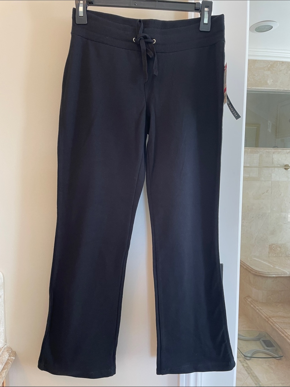 Style & Co. Black Cropped Straight-Leg Drawstring Pants, Size Petite XS Short